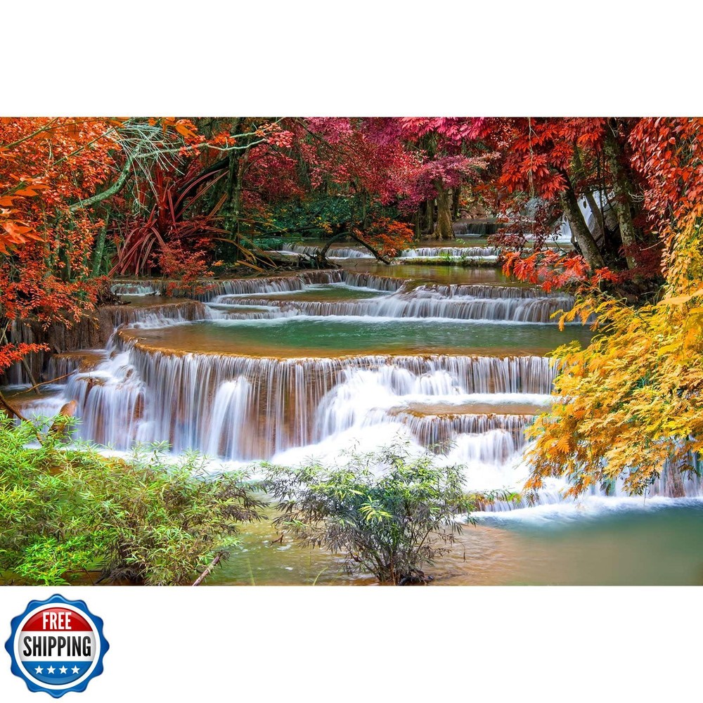 ZatiasMiller Waterfall Aquarium Background with Tropical Plants for Terrariums