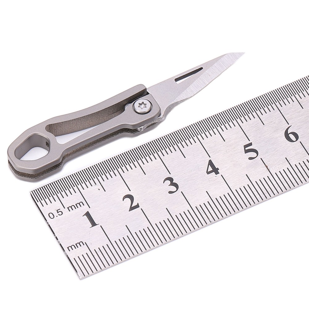 Multifunctional Titanium Alloy Mini Keychain Knife Folding Portable EDC ZZ FD