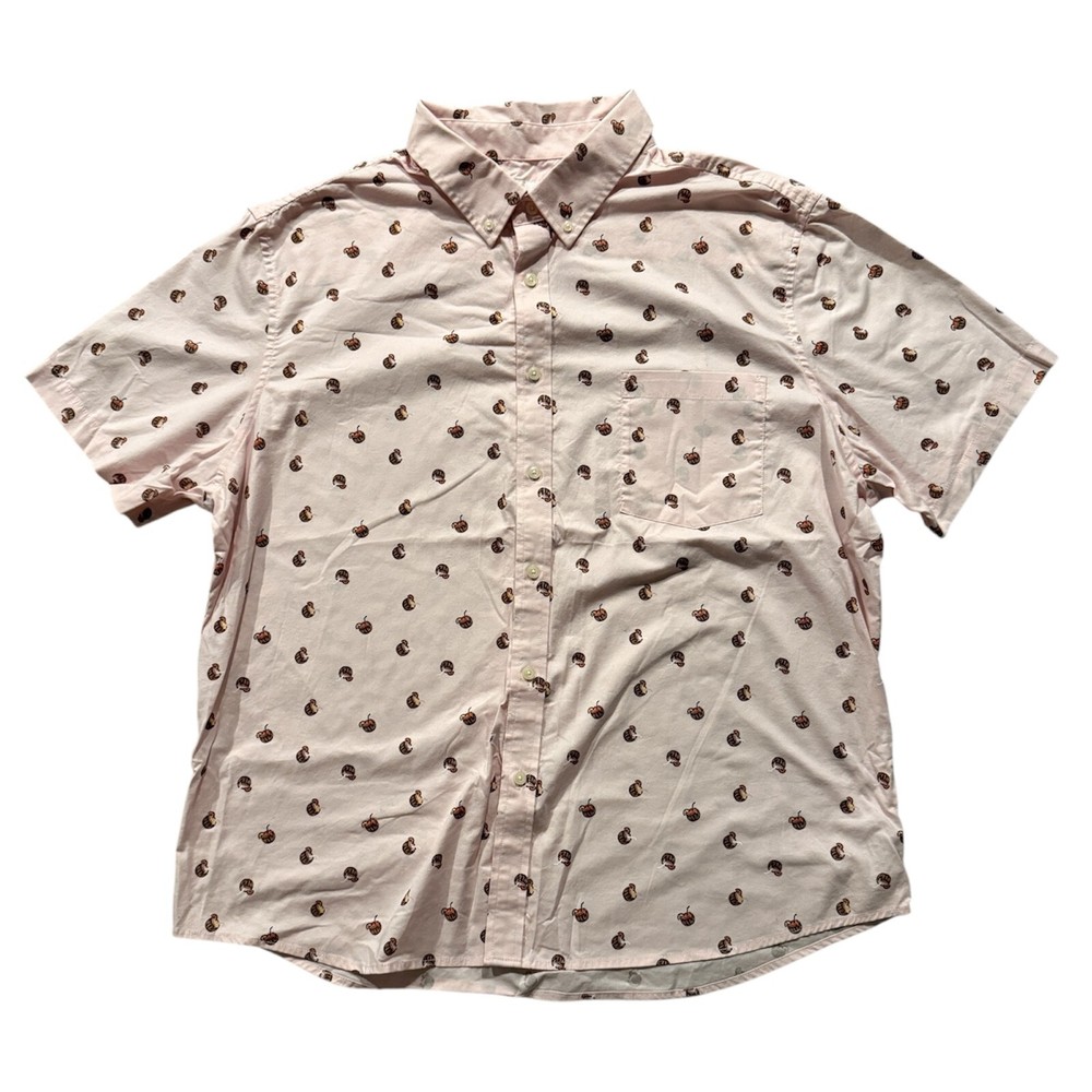 Men's XXL Pink Coconut Cocktail Slim Fit Button Up Shirt by Goodfellow & Co