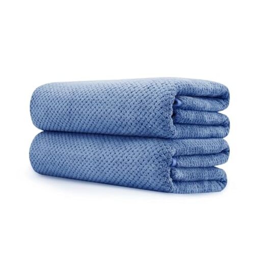 2-Pack Extra Large 35x70 Inch Blue Bath Towels