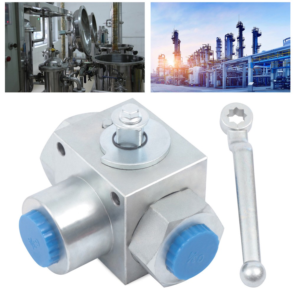 5800PSI 3-Way Female Hydraulic Manual Ball Valve 3/4 NPT KHB3K-NPT3/4-L