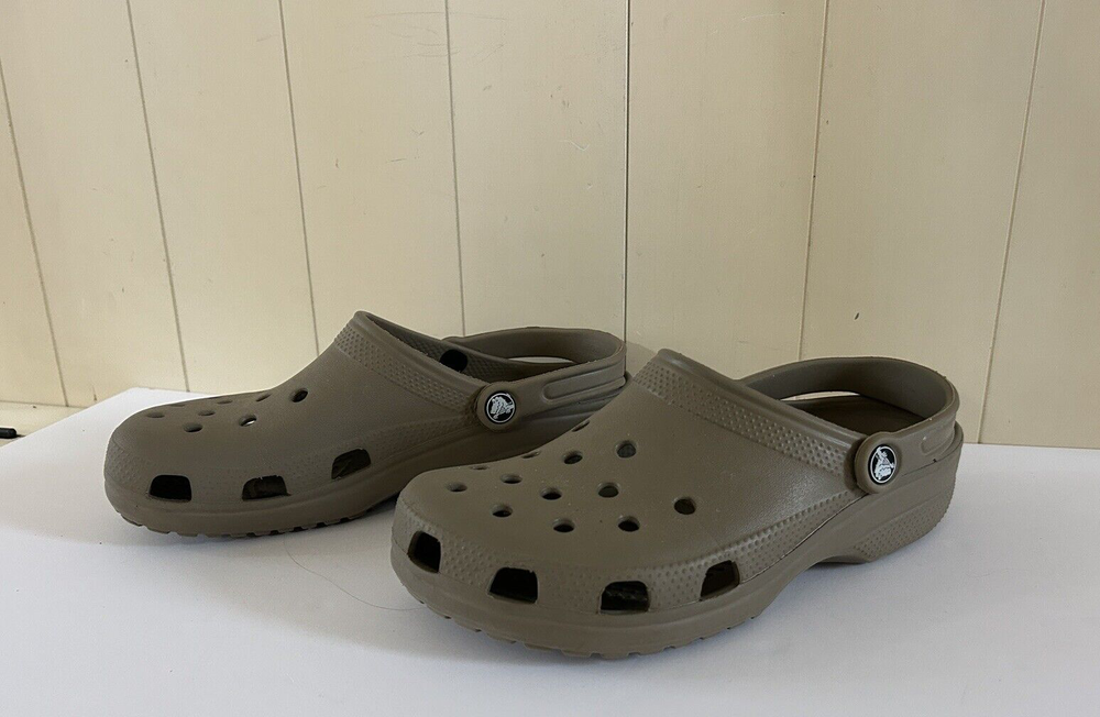 Crocs Classic Clog Sandals - KHAKI BROWN - Size 8 Men - Size 10 Women