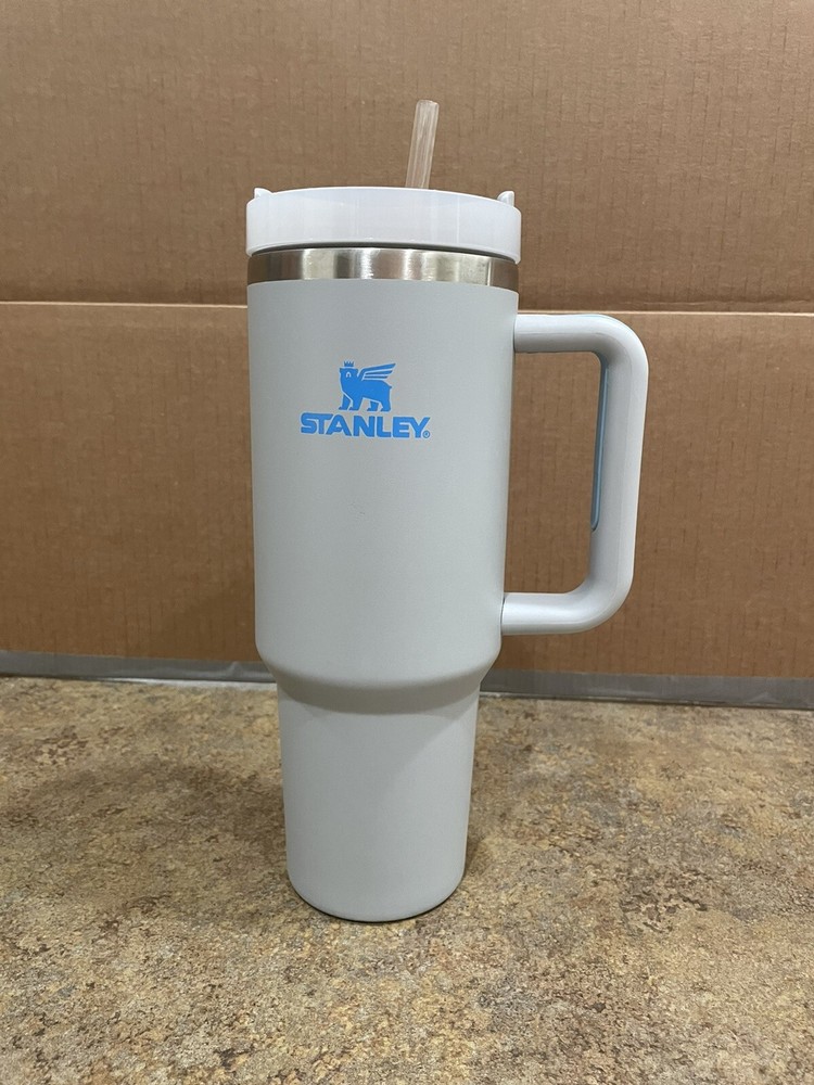 Stanley Tumbler Light Blue 40oz With Hard Plastic Straw