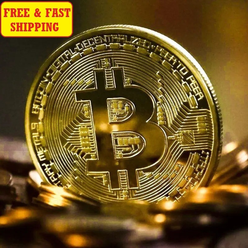 Bitcoin Gold Plated Physical Bitcoin BTC Cryptocurrency Collectible Coin in Case-image