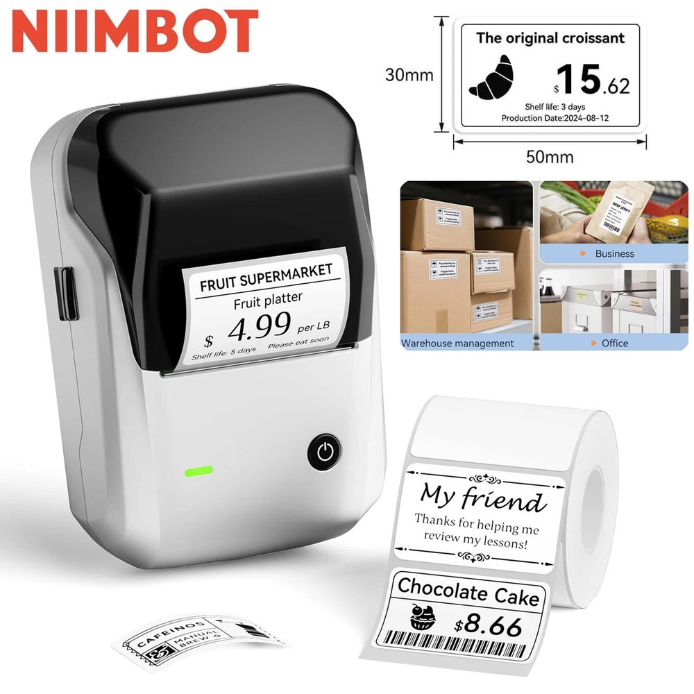 NIIMBOT B1 Portable Bluetooth Label Maker with Thermal Printer and Tape