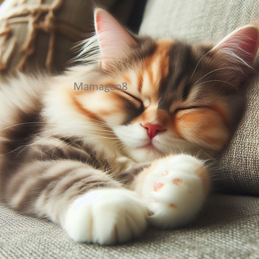 Cute Cat AI Digital Art Wallpaper for Desktop Background-image