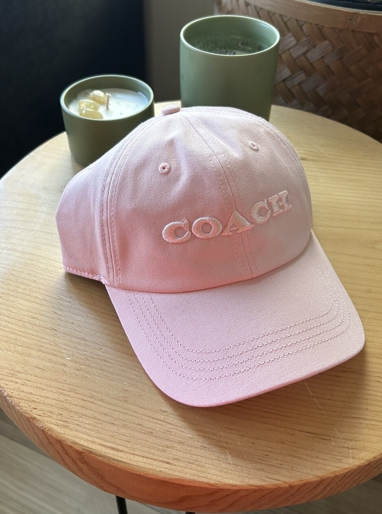 COACH Womens Embroidered Blush Pink Adjustable Hat - Retail $75