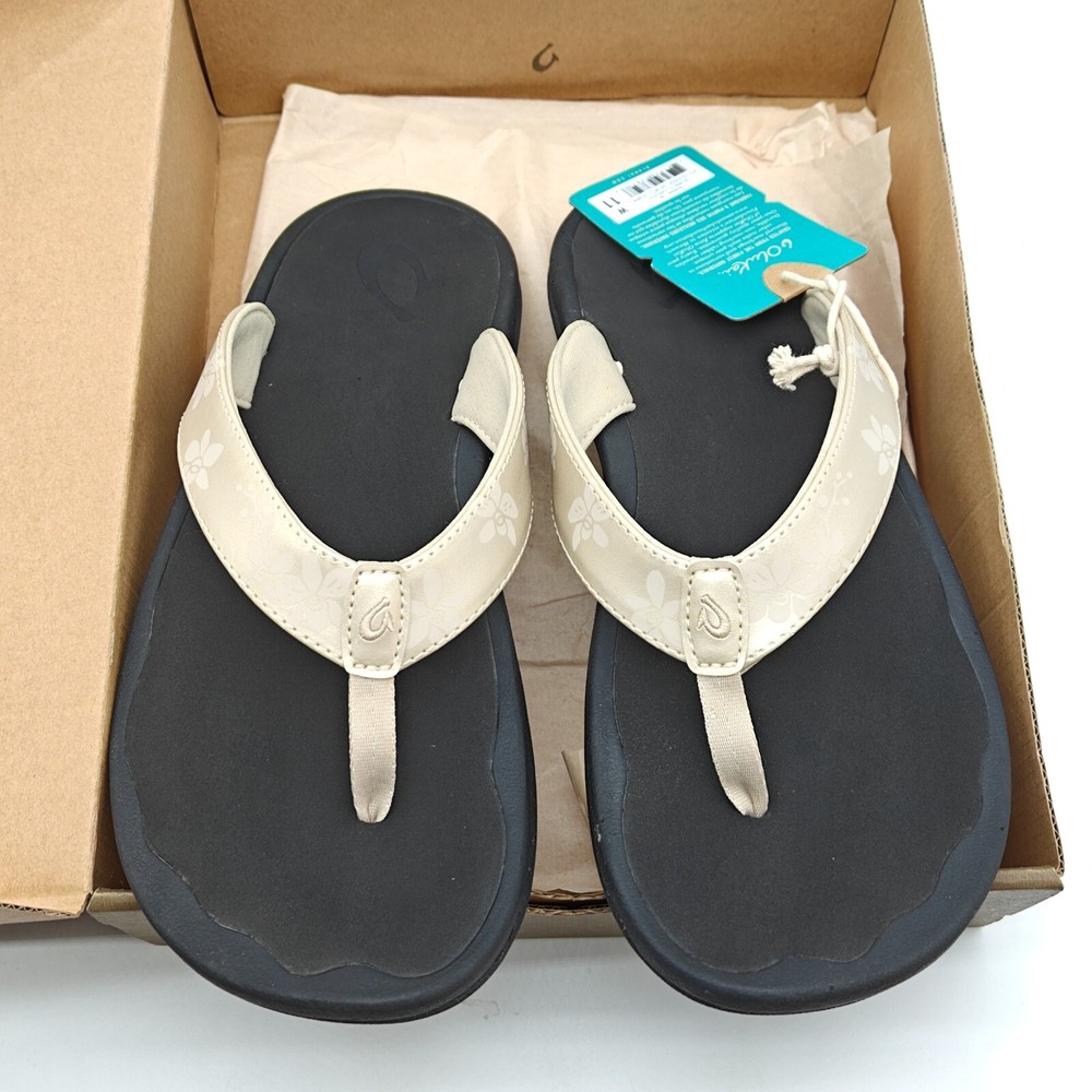 OluKai Ohana Womens Gold Sandals with Arch Support Size 7-11 Comfort Flip Flops