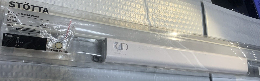 Ikea STÖTTA LED cabinet lighting strip w sensor, battery operated white, 20.5