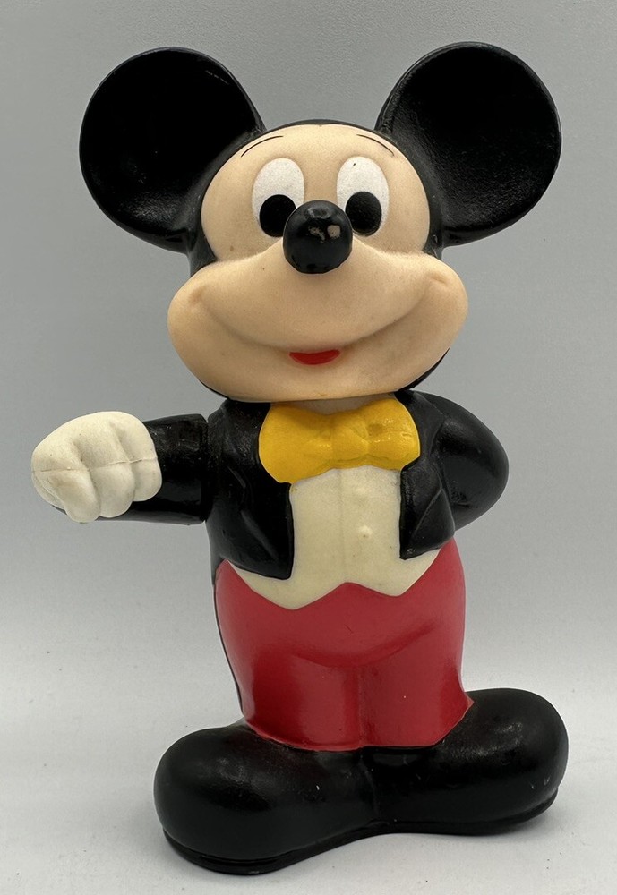 Mickey Mouse Bank Viny Or Plastic Walt Disney 6” Free Shipping Great Condition