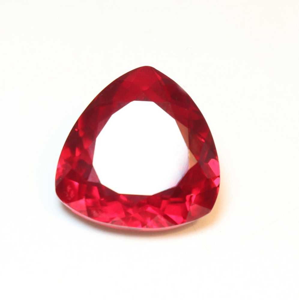 AAA+ 17.60 Ct Natural Pigeon Blood Red Ruby Trillion Cut Loose Gemstone