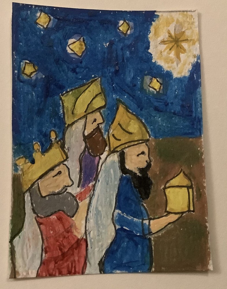 ACEO original Painting We Three Kings 2.5x3.5”