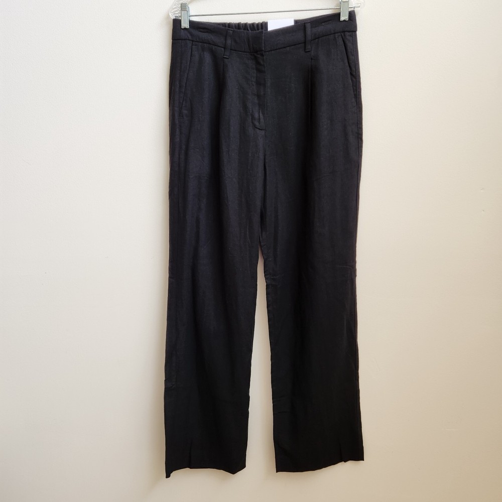 Old Navy Pants Womens Medium High-Waisted Linen Blend Straight Zip Dress Pants