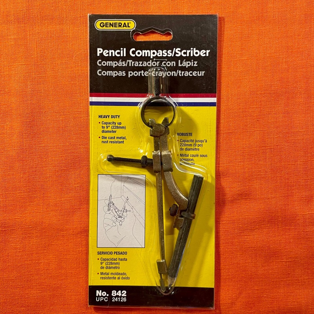 General Tools 842 Precision Pencil Compass Scribing and Marking Tool NEW NOS