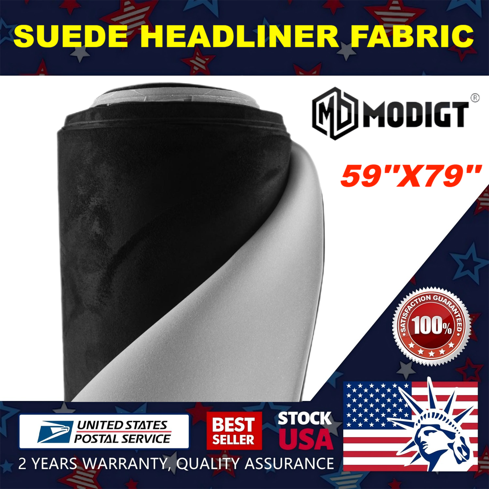 Deluxe Suede Cars Headliner Foam Material Fabric Upholstery Roof Liner Repair