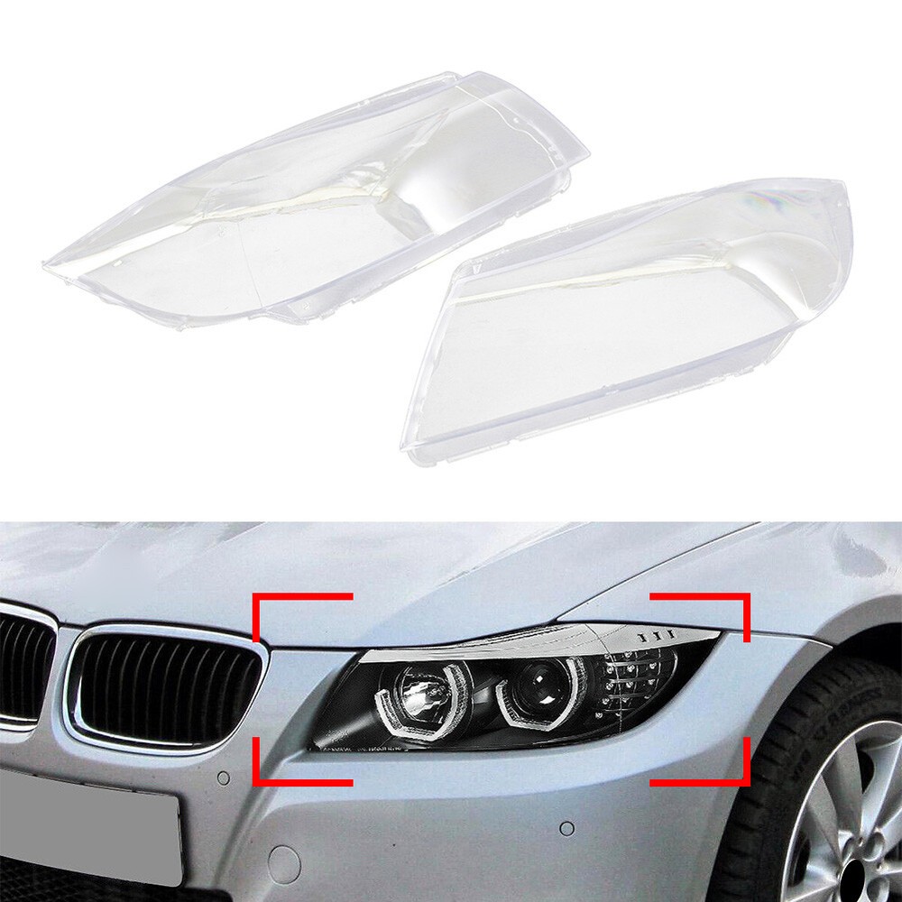 Car Front Headlight Lens Cover For BMW 3 Series E90 Sedan E91 Wagon 2005-2008