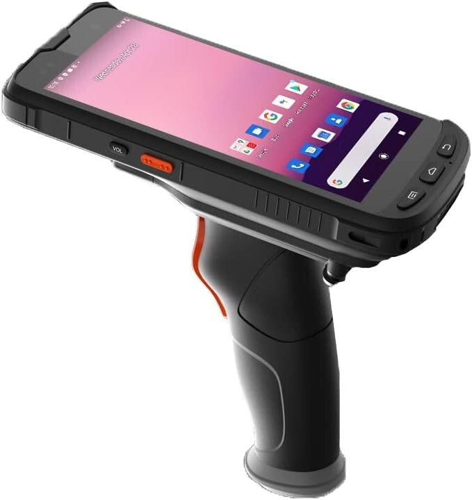 Android Barcode Scanner with Pistol Grip Handheld Mobile Computer, Android 10 1D