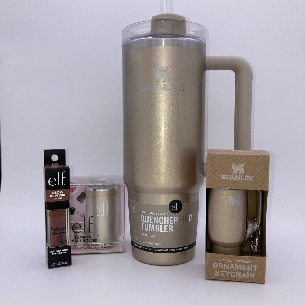 Stanley 30Oz Stainless Steel Tumbler Elf Lip Oil, Ornament, Lip Oil Holder Gold