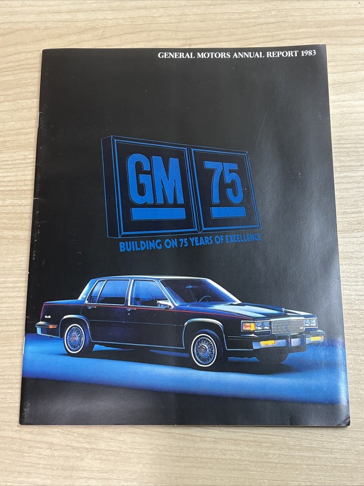 1983 General Motors Annual Report Fiero Cadillac Chevrolet Buick Oldsmobile GMC