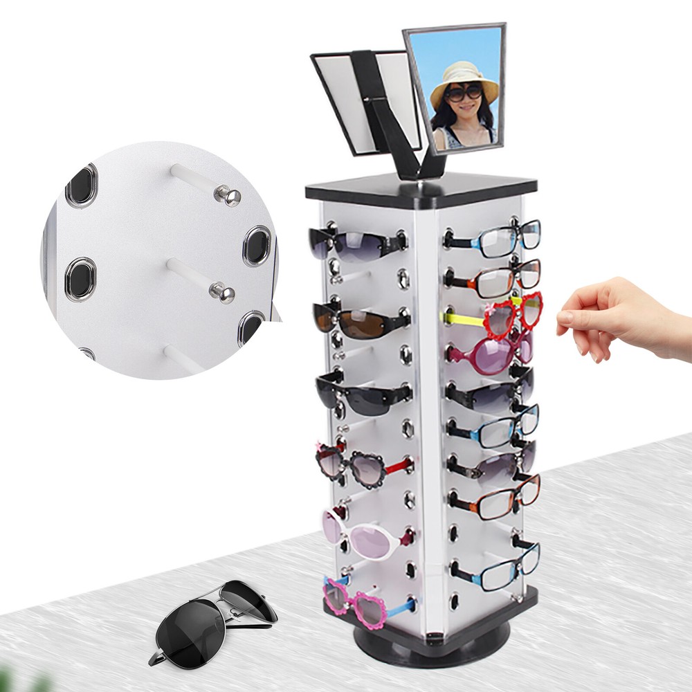 Eyeglass Stand with 360° Rotation Holds 44 Pairs for Sunglasses Display