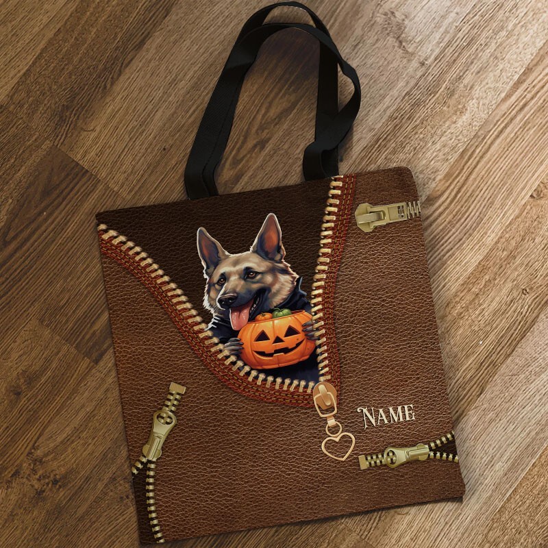 Custom Little Dog Tote Bag - Funny Animal Shoulder Bag-image