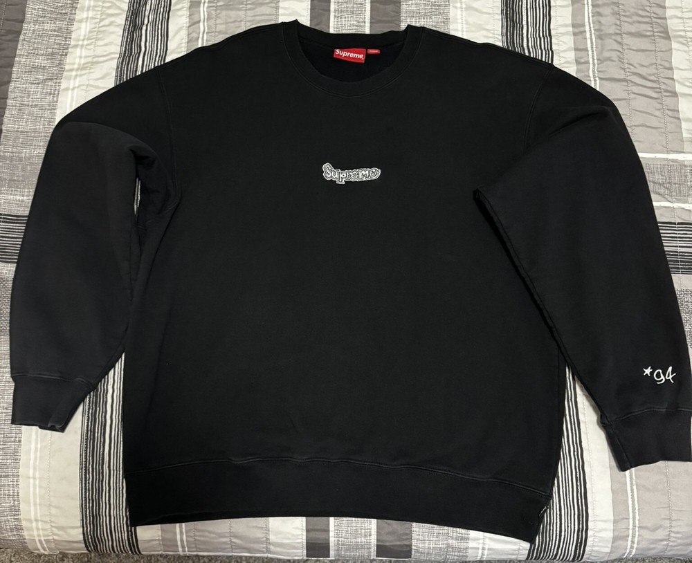 SS21 SUPREME GONZ LOGO CREWNECK PULLOVER SWEATSHIRT - BLACK - SZ XL