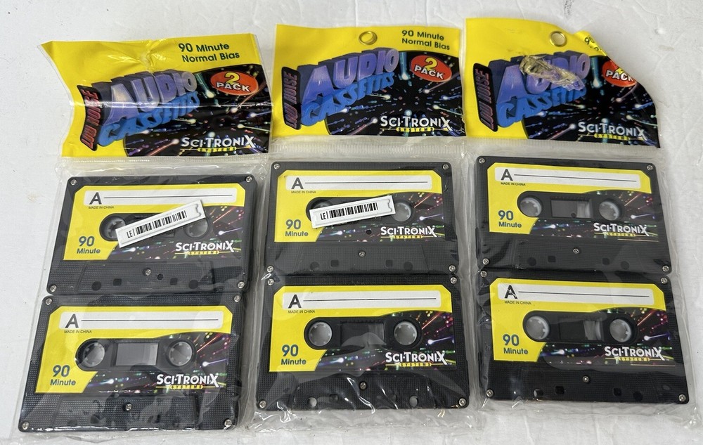 NOS Vintage Sci Tonix System Low Noise 90 Minute Audio Cassettes 2 Pack Lot Of 3