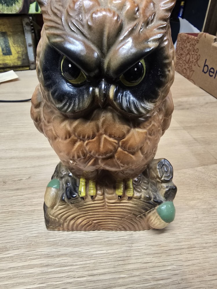 Vintage Owl Coin/money Bank With Plug