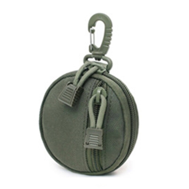 Compact Round Coin Purse Keychain for Keys & Change  