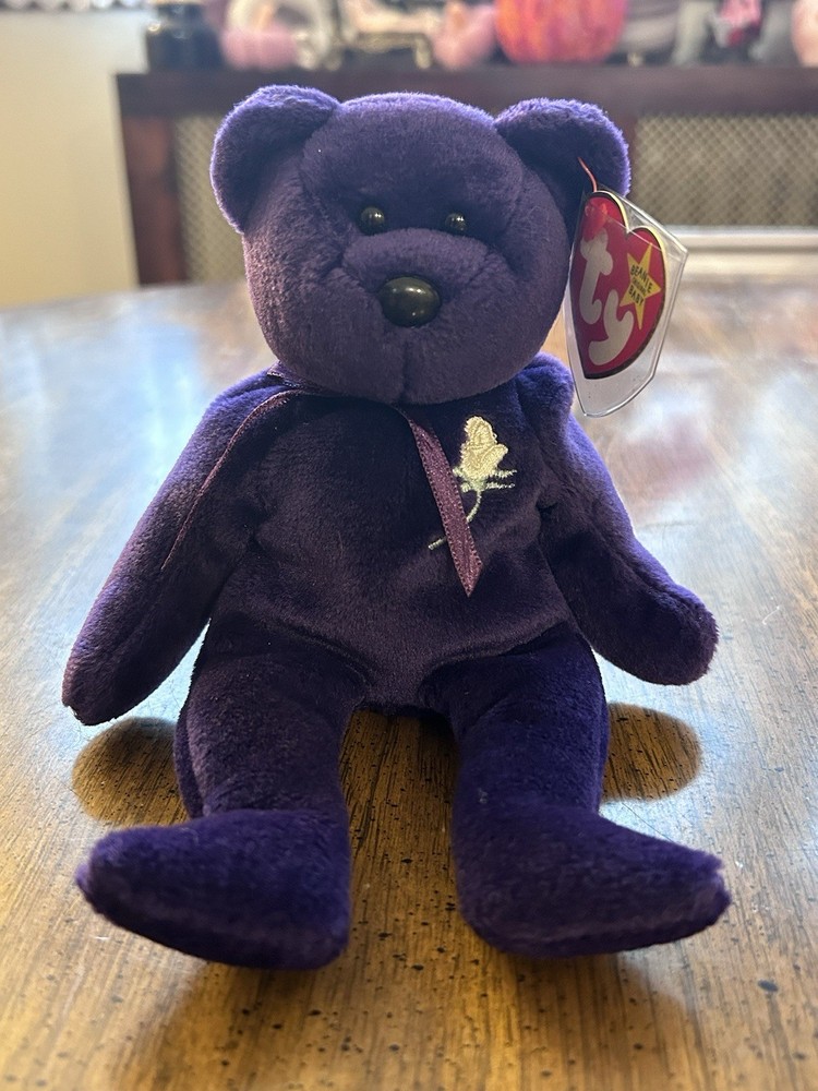 Princess Diana Bear Ty Beanie Babies Original Plush Toy Rare Version Buy Now!!-image