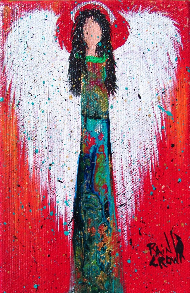 Evening Angel Painting Original Art by Rain Crow