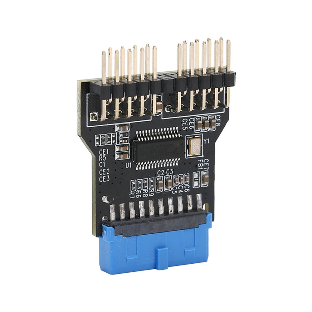 USB 3.0 19-Pin to Dual 9-Pin Female Motherboard Adapter Splitter