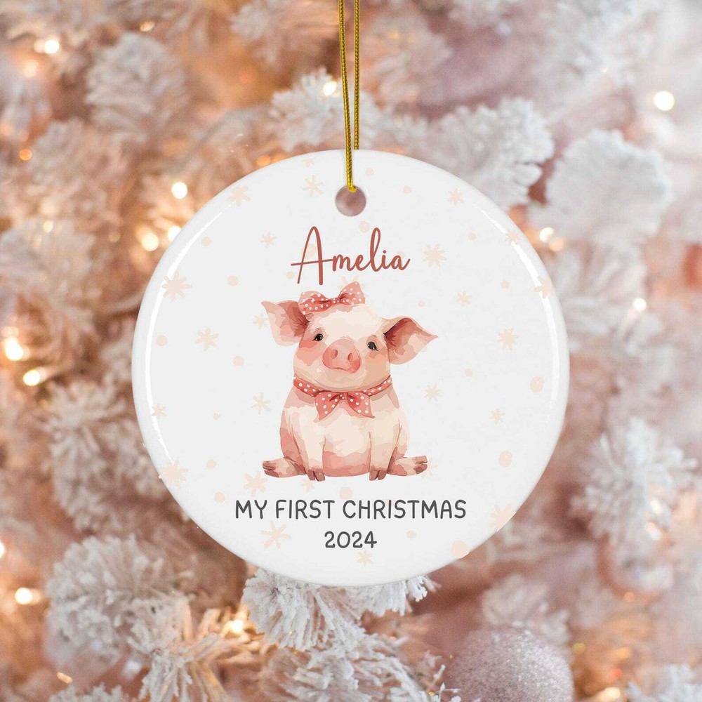 Personalized My First Christmas Ceramic Baby Ornament Gift