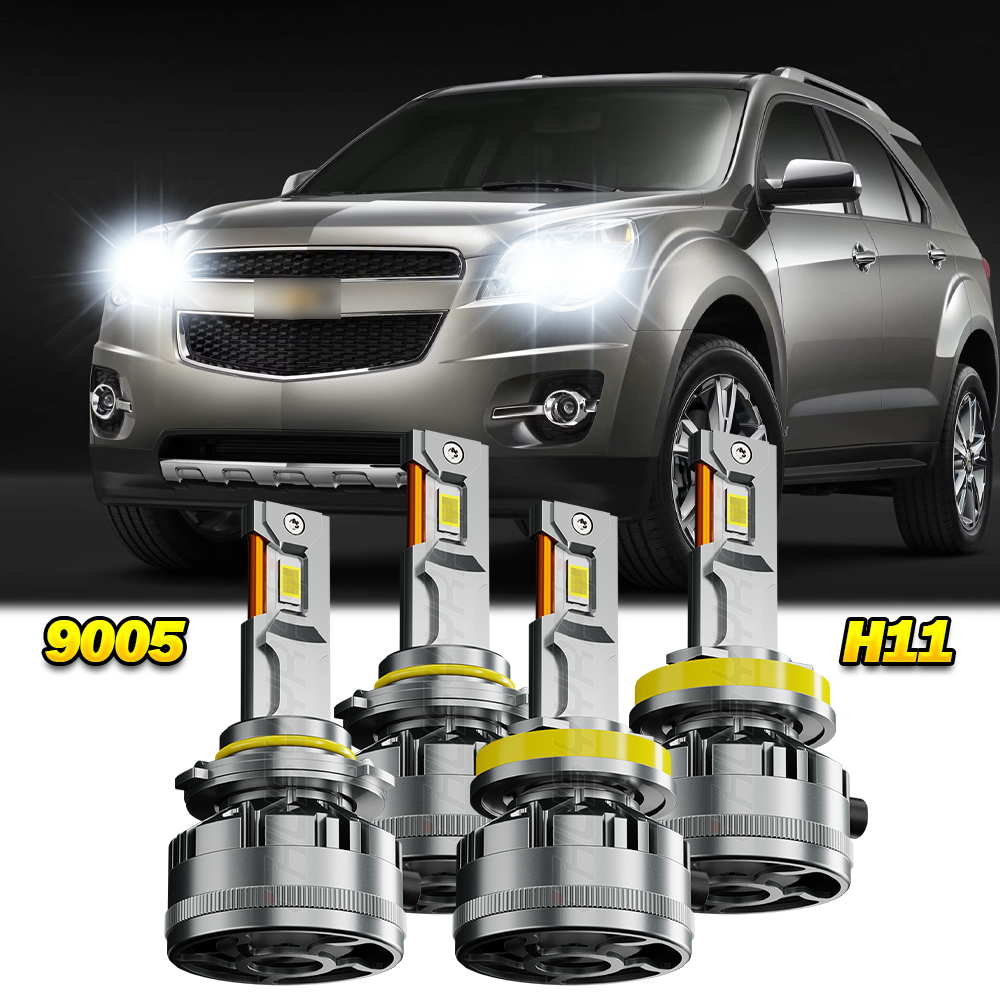 4x 9005 H11 LED Headlight kit High Low Beam For Chevrolet Equinox 2010-2017