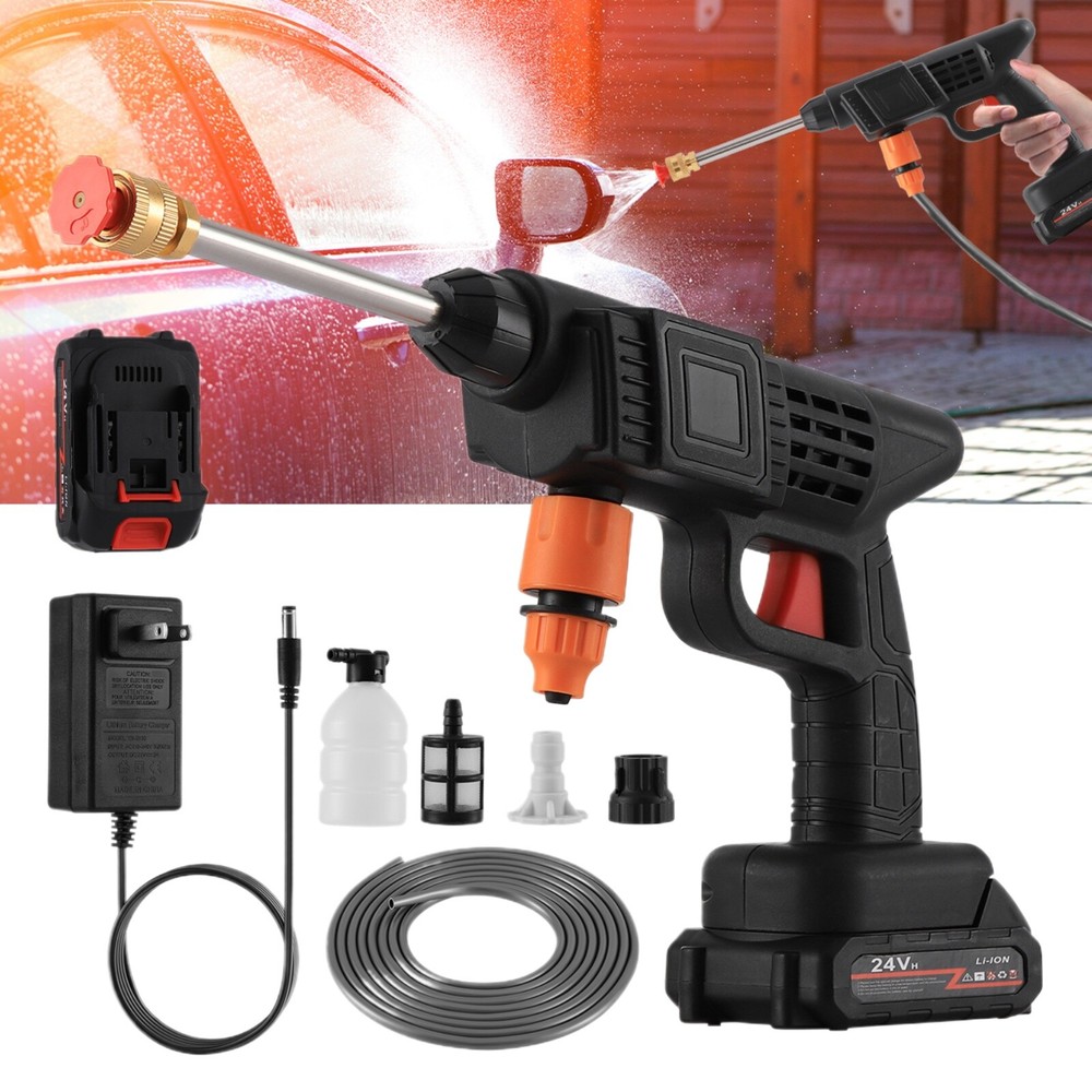 Portable Cordless Electric High-Pressure Car Washer Spray Gun  