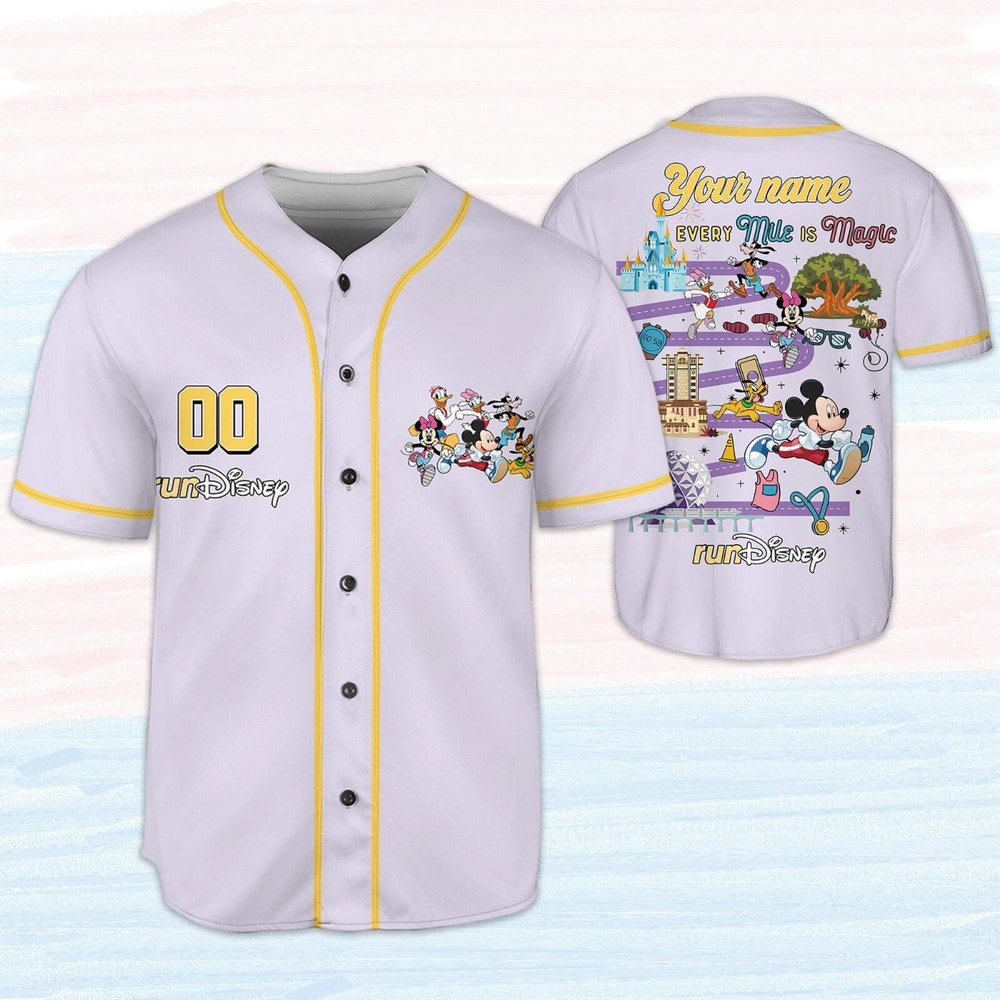 runDisney Marathon Retro Baseball Jersey for Kids Men Women Gift NEW