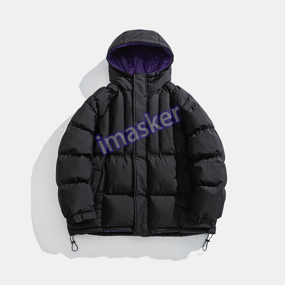 Japanese Hooded Thicken Cotton Down Jacket Mens Winter Outdoor Loose Warm Jacket