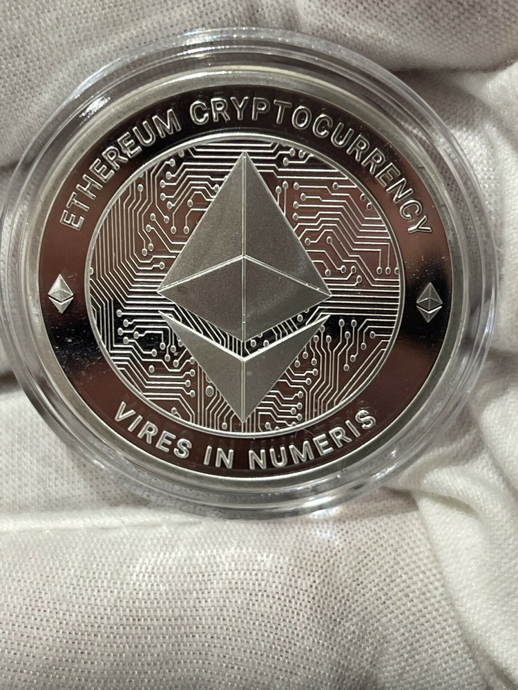 ETHEREUM Cryptocurrency Pure .999 Silver Round Coin in capsule FREE SHIPPING-image