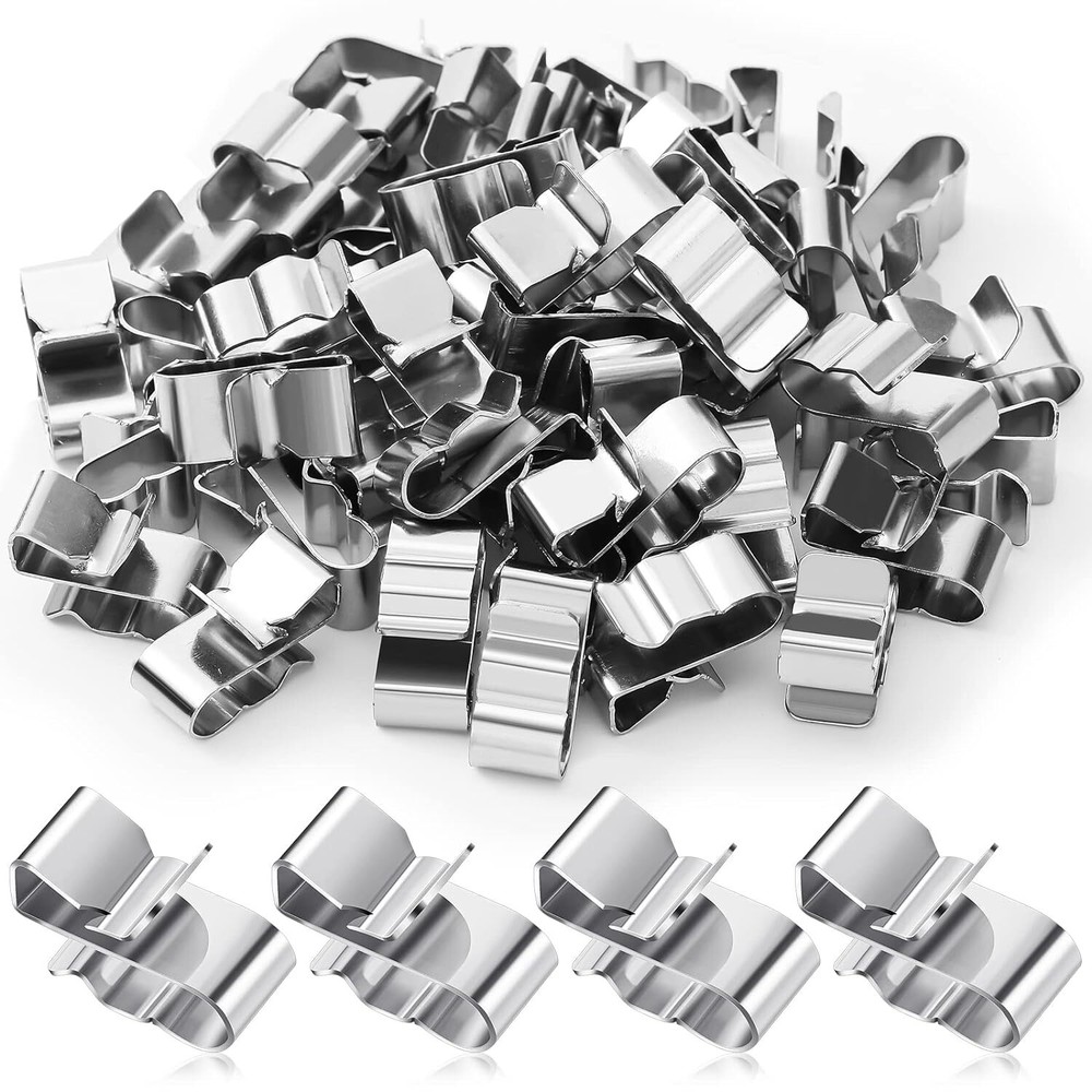 50 Pcs Trailer Frame Wire Clips Stainless Steel Metal Cable 22.5...