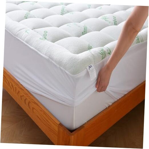 Bamboo Viscose Cooling Mattress Topper Thick Pillow Top Full Size Green