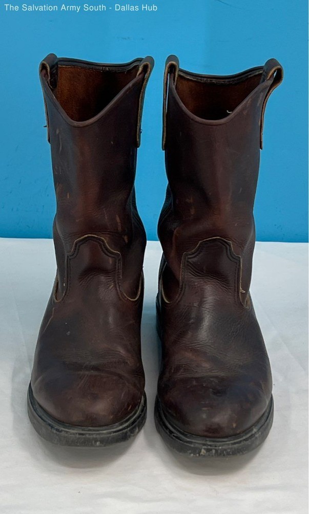 RED WING Men's Dark Brown Leather Round Toe Cowboy Boots Size-11.5B