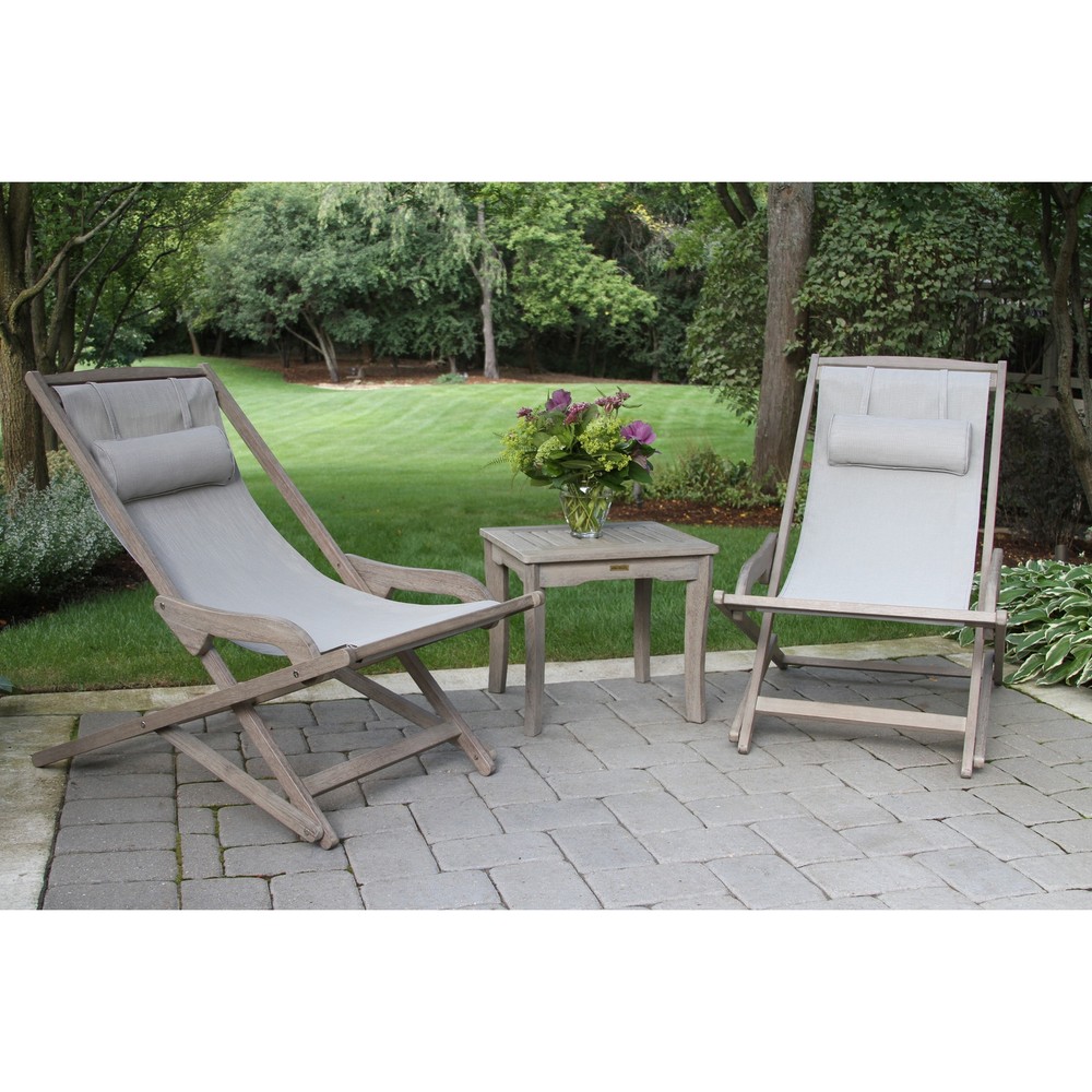 3 pc. Contessa Grey Wash Eucalyptus Lounger Seating Group