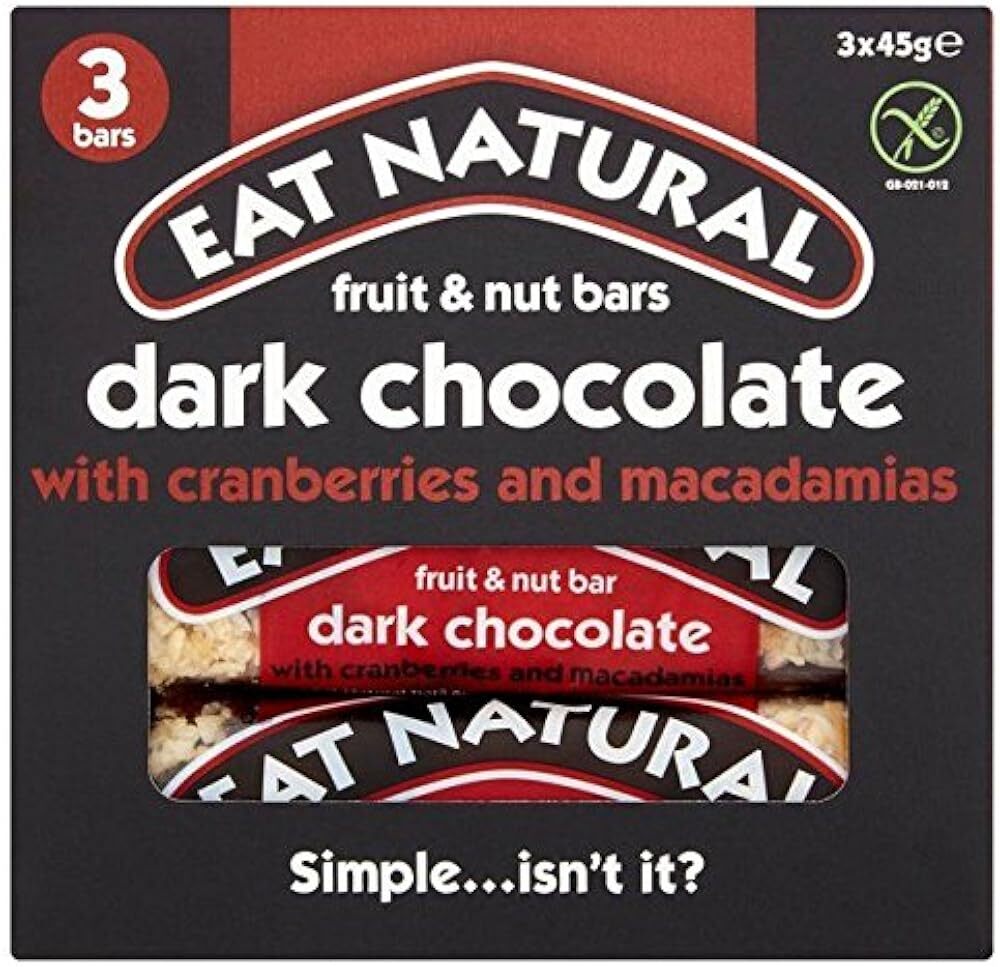 Eat Natural Bars with Cranberries & Macadamias - 3 x 45g