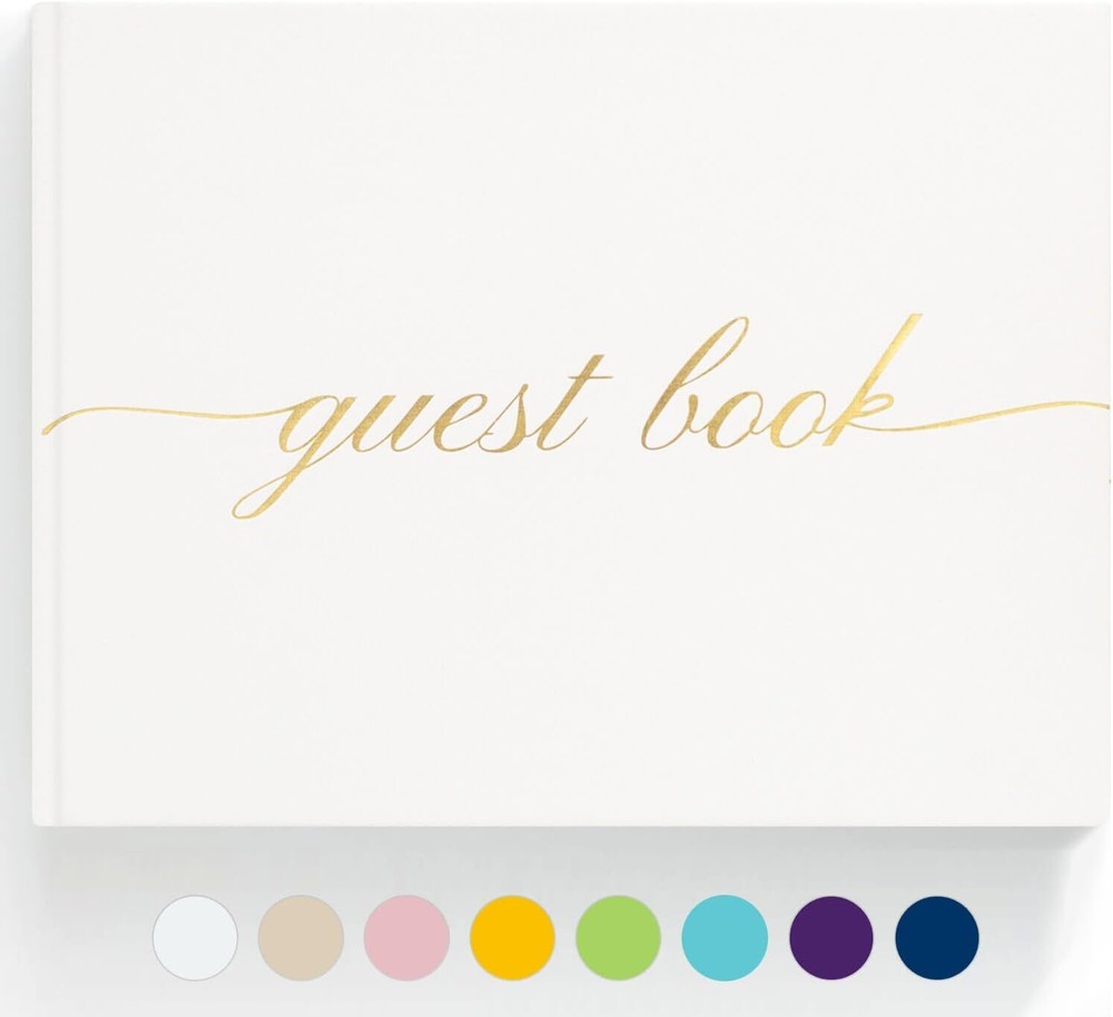 Elegant Wedding Guest Book - Perfect for Receptions, Baby White