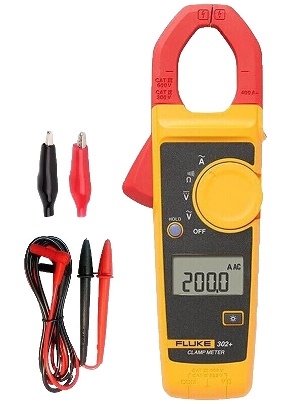 FLUKE 302+ Handheld Digital Clamp Meter Multimeter Tester DMM AC/DC Volt F302