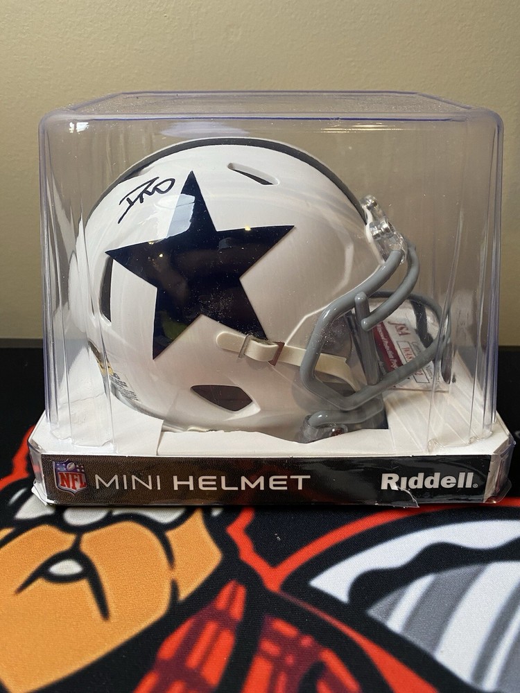 DeMarvion Overshown Signed Dallas Cowboys Throwback 1960-63 Speed Mini Football