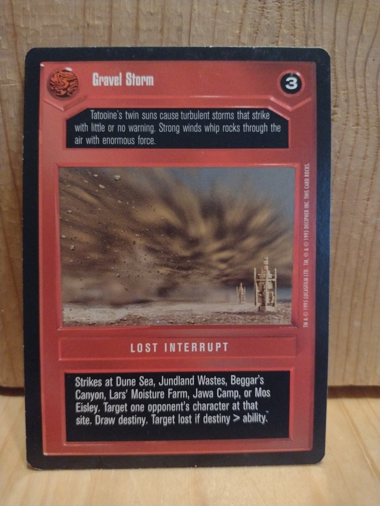 1995 Star Wars Card Game: LOST INTERRUPT: GRAVEL STORM   black BORDER  MC9