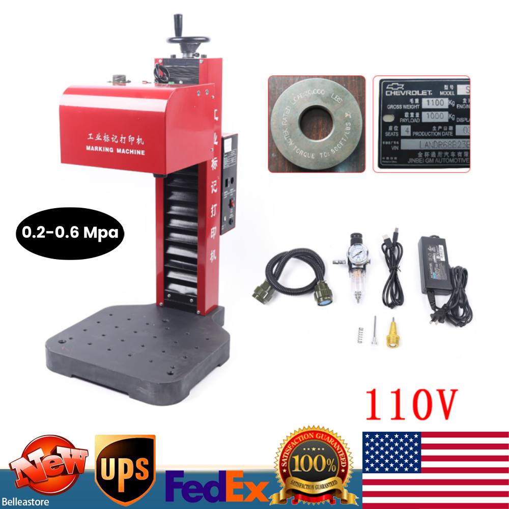 Pneumatic Dot Peen Marking Machine Metal Label Logo Number Engraving Printer