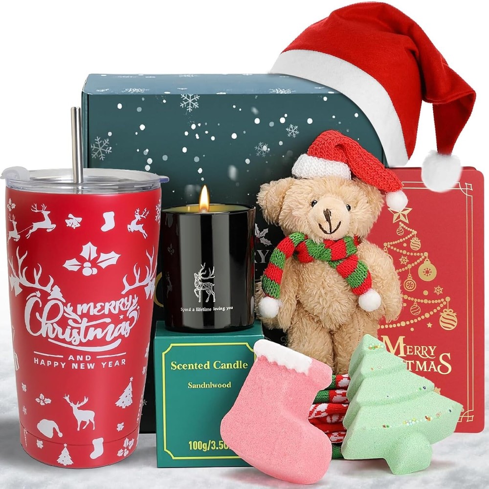 Christmas Basket for Women - Christmas Spa Gift Basket for Women, Mom, Wife, Gir