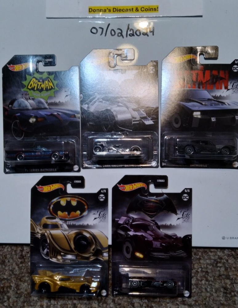 NEW! HOT WHEELS DC BATMAN 5-CAR COMPLETE BATMOBILE SET-LAST SET BUY NOW!-image
